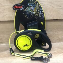 FLEXI Automatic Dog Leash Round Rope New Neon Size M